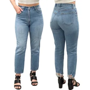 Abercrombie &amp; Fitch The Ankle Straight Ultra High Rise in Light Wash Denim Sz 27
