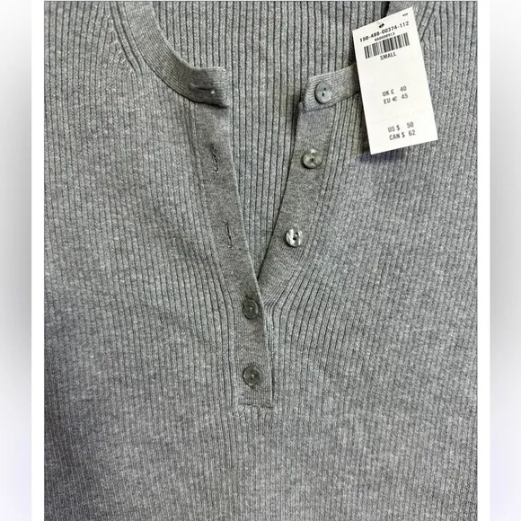 ABERCROMBIE AND FITCH Slim Henley Sweater Tee, Size SMALL