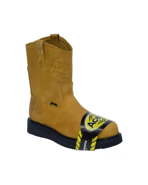 ACERO WORK BOOTS Crazy Honey Whit Black Striped Sole Steel Toe