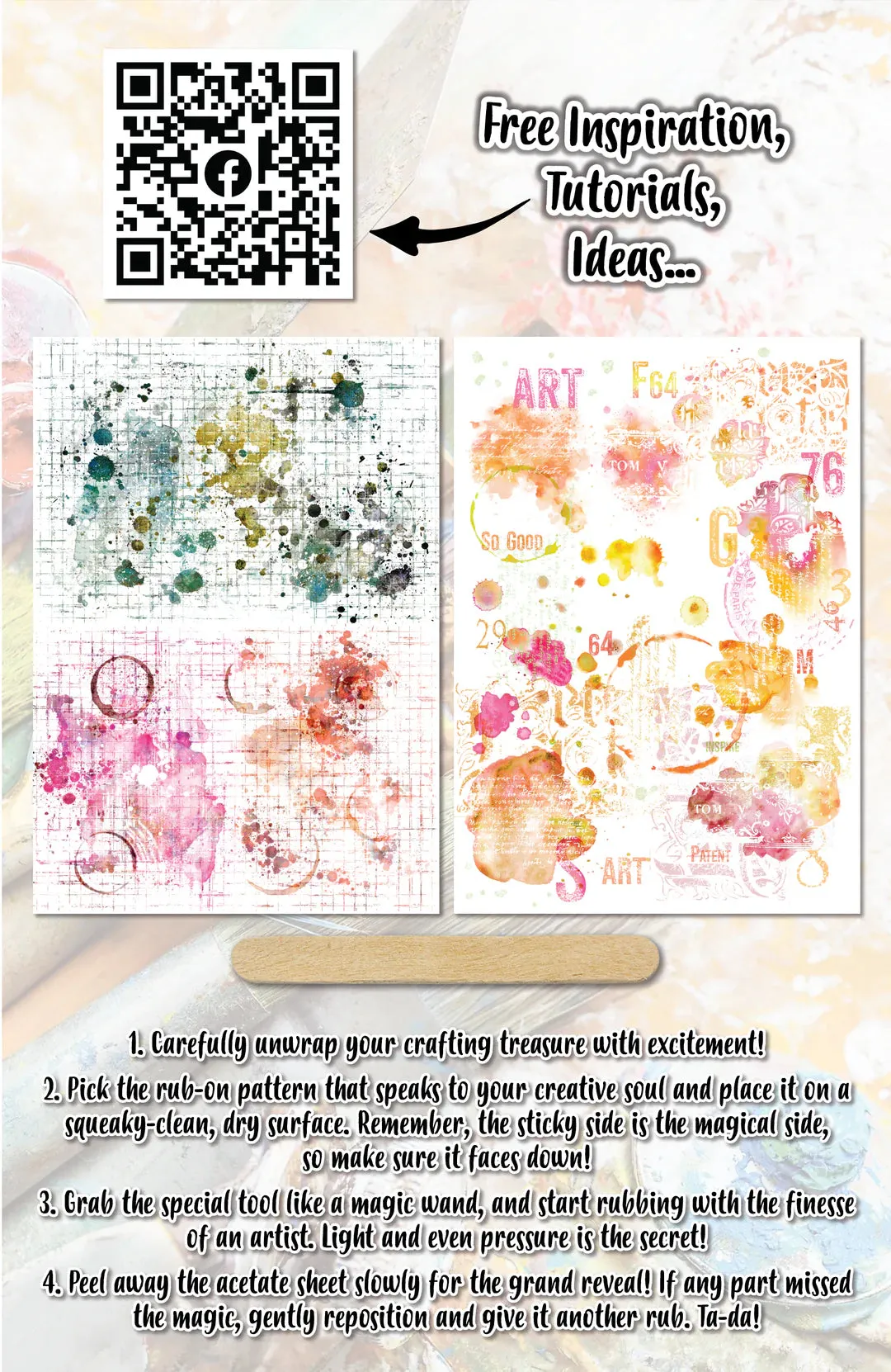 Acid Blends #5 Rub-on Sheets 2x A5 Sheets Aall & Create