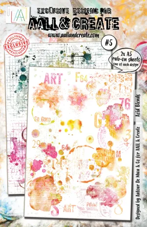 Acid Blends #5 Rub-on Sheets 2x A5 Sheets Aall & Create