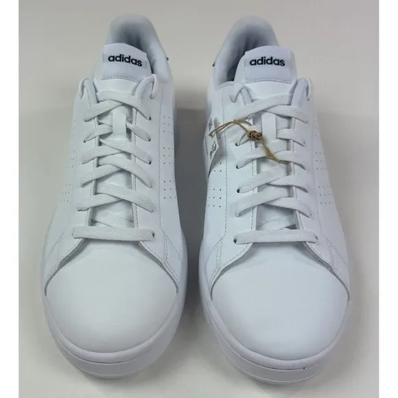 Adidas Advantage Mens 10 White Black Athletic Tennis Shoes Sportswear GZ5299 New