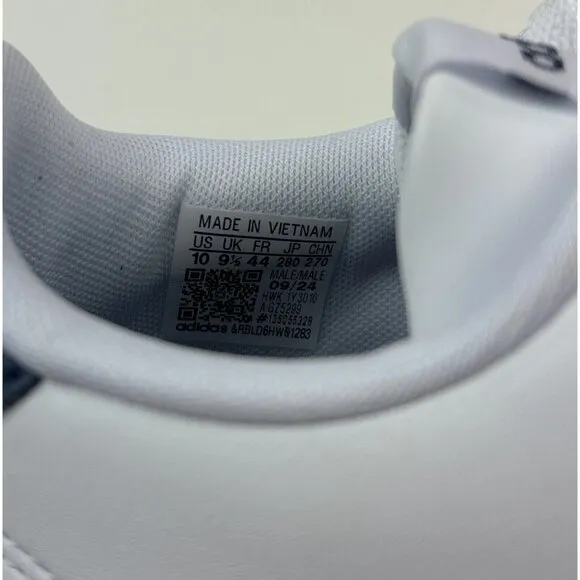 Adidas Advantage Mens 10 White Black Athletic Tennis Shoes Sportswear GZ5299 New