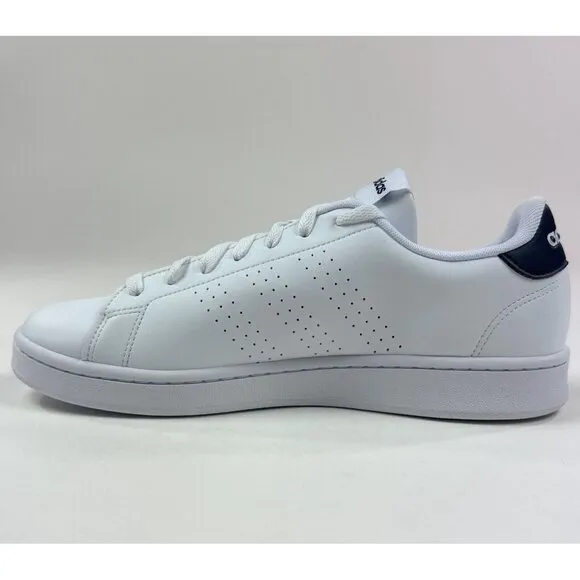 Adidas Advantage Mens 10 White Black Athletic Tennis Shoes Sportswear GZ5299 New