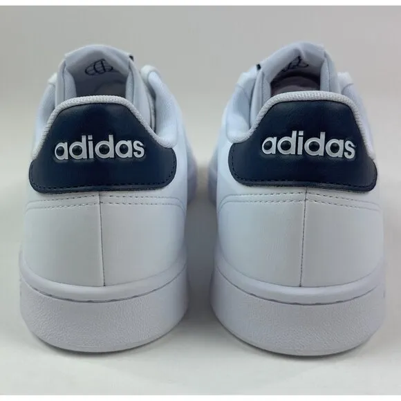 Adidas Advantage Mens 10 White Black Athletic Tennis Shoes Sportswear GZ5299 New