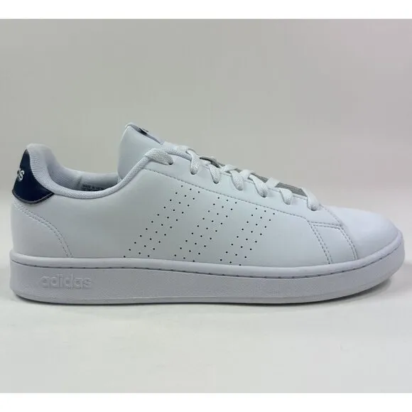 Adidas Advantage Mens 10 White Black Athletic Tennis Shoes Sportswear GZ5299 New