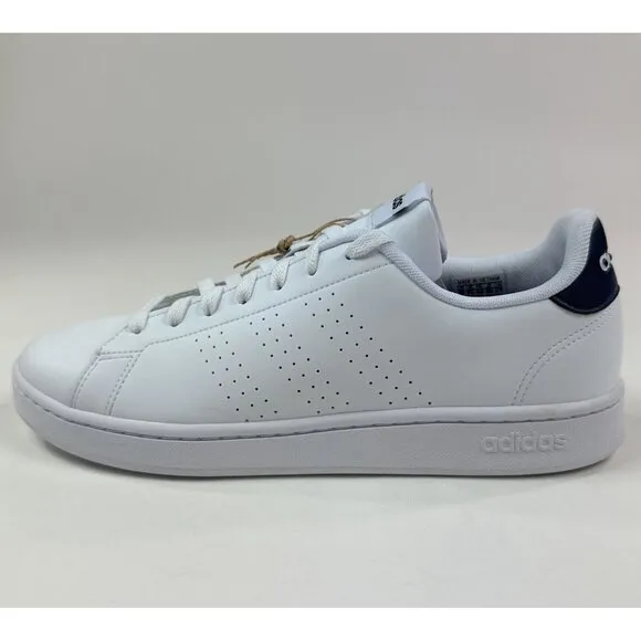Adidas Advantage Mens 10 White Black Athletic Tennis Shoes Sportswear GZ5299 New