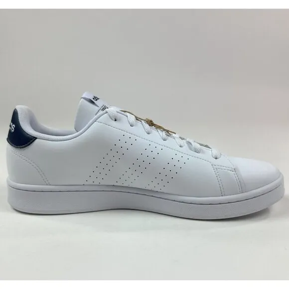 Adidas Advantage Mens 10 White Black Athletic Tennis Shoes Sportswear GZ5299 New