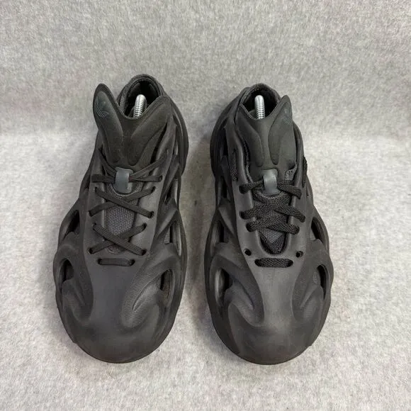 Adidas Men Shoes 6.5 Adifom Q Triple Black Carbon Chunky Lace Up Low Top Sneaker