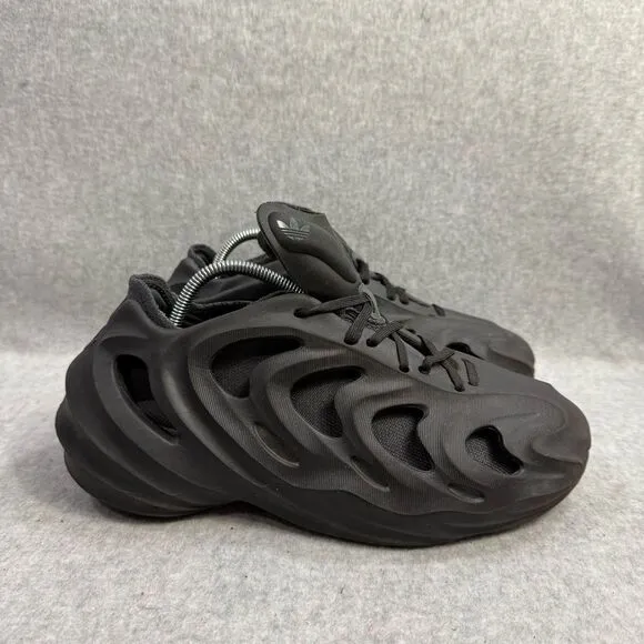 Adidas Men Shoes 6.5 Adifom Q Triple Black Carbon Chunky Lace Up Low Top Sneaker
