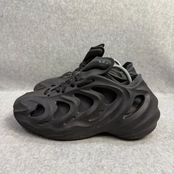 Adidas Men Shoes 6.5 Adifom Q Triple Black Carbon Chunky Lace Up Low Top Sneaker
