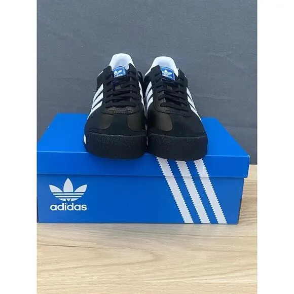 adidas Men’s Samoa Core Black Shoes with White Stripes