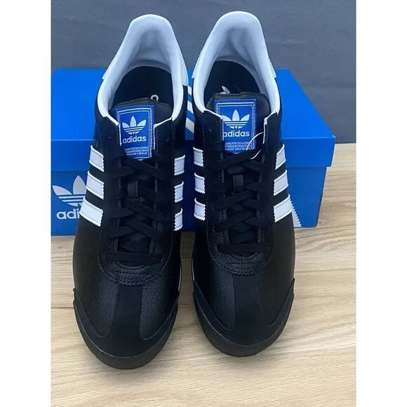 adidas Men’s Samoa Core Black Shoes with White Stripes