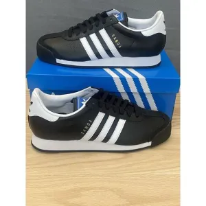 adidas Men’s Samoa Core Black Shoes with White Stripes