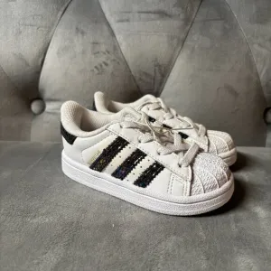 Adidas Superstar Snake White Metallic TD Toddler Sneaker Shoes Size 6K NEW