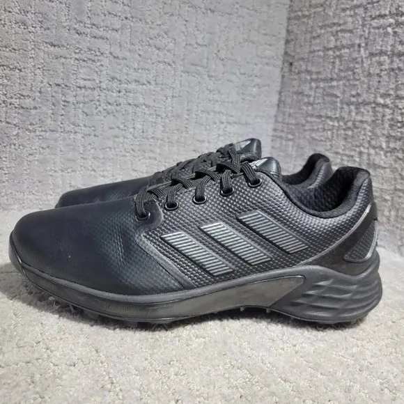 Adidas ZG21 Men's Size 7 US Black Leather Lace Up Low Top Golf Shoes FW5544