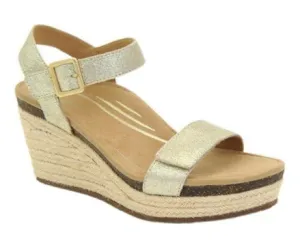 Aetrex Sydney Quarter Strap Espadrille Wedge Champagne