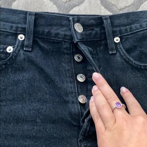 Agolde Black Denim Skirt
