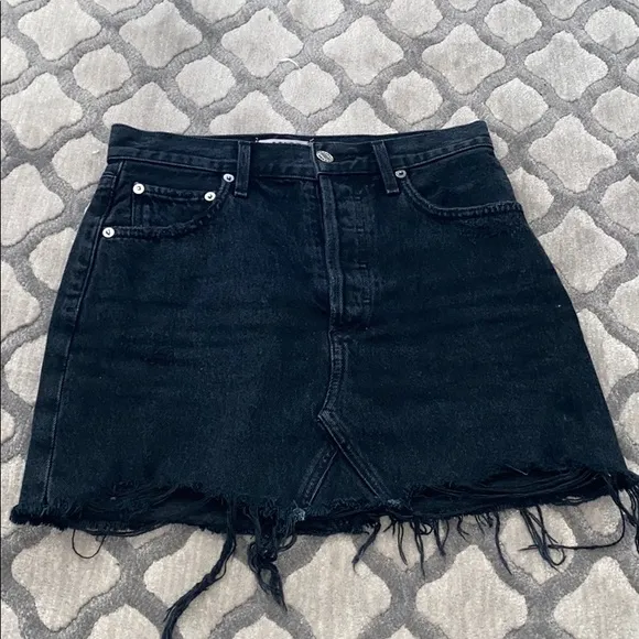 Agolde Black Denim Skirt