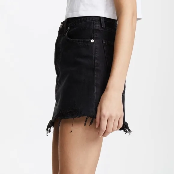 Agolde Black Denim Skirt