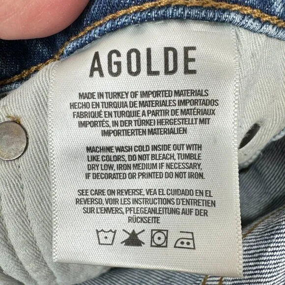 Agolde Size 27 Jeans Nico High Rise Slim Fit Dark Wash Fixation Casual Classic