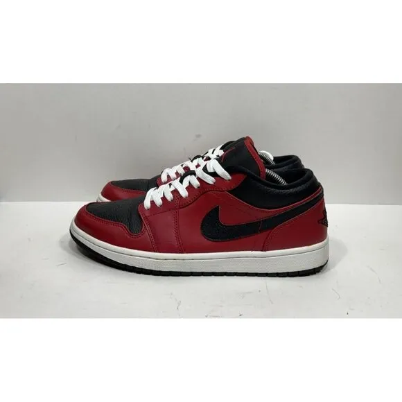 Air Jordan 1 Low Reverse Bred Men’s Size 11 553558-605 Shoes Black Red