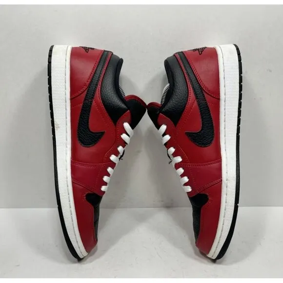 Air Jordan 1 Low Reverse Bred Men’s Size 11 553558-605 Shoes Black Red