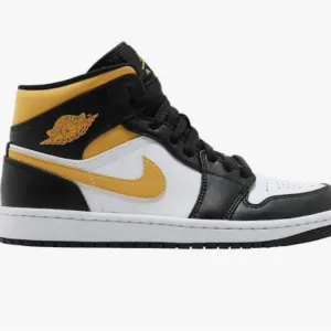 Air Jordan 1 Mid GS 'Black University Gold' Sneakers