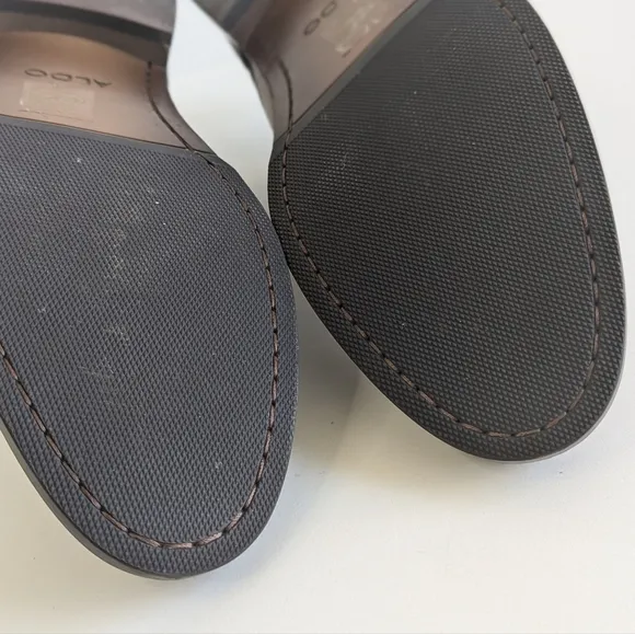 Aldo Cap Toe Oxford Lace Up Distressed Leather Two Tone Walnut Taupe Olive sz 11