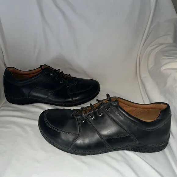 Alegria PG Lite Mens Shoes AM-BAR-100 Smooth Black Leather Lace Up Oxfords EU 46