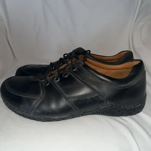 Alegria PG Lite Mens Shoes AM-BAR-100 Smooth Black Leather Lace Up Oxfords EU 46