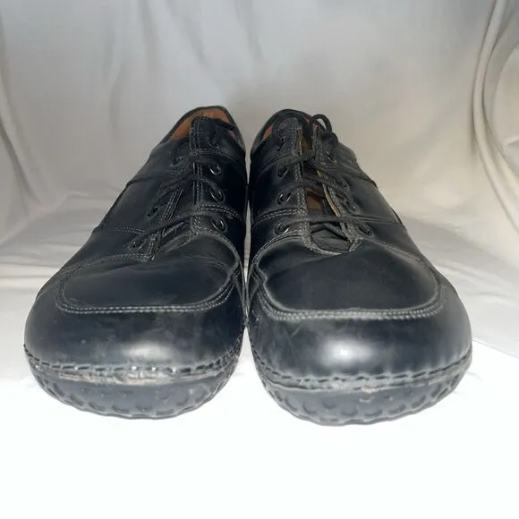 Alegria PG Lite Mens Shoes AM-BAR-100 Smooth Black Leather Lace Up Oxfords EU 46