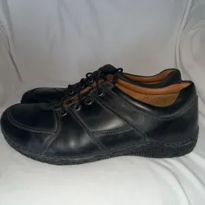 Alegria PG Lite Mens Shoes AM-BAR-100 Smooth Black Leather Lace Up Oxfords EU 46