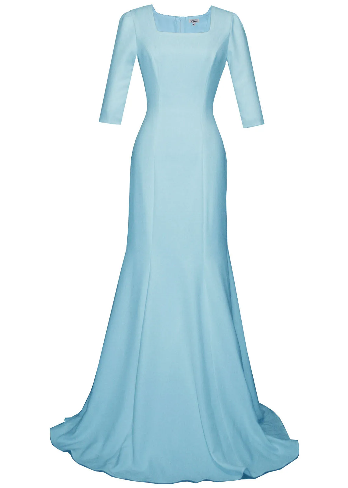 Aletheia Red Crepe Gown with Sleeves