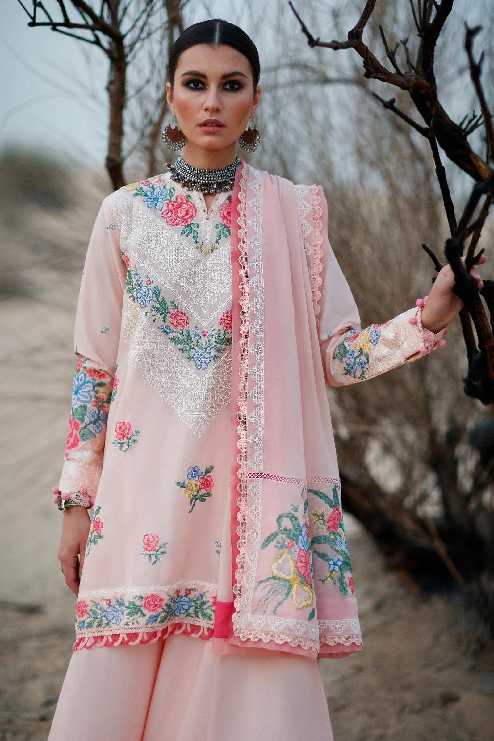ALLYSIAH (ZL22-10 A) | Zaha Summer Lawn Collection 2022 | Unstitched Embroidered Lawn Suits