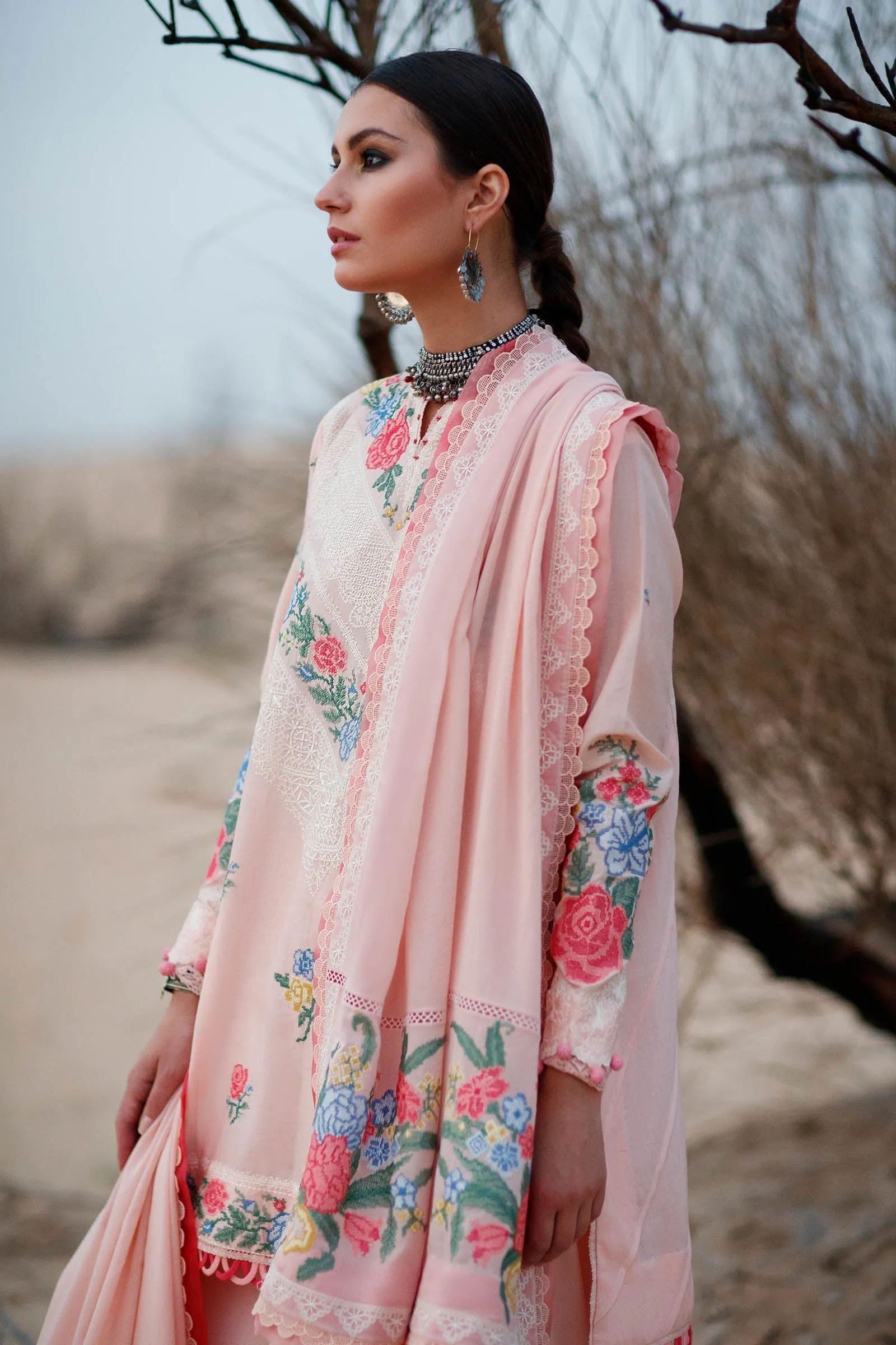 ALLYSIAH (ZL22-10 A) | Zaha Summer Lawn Collection 2022 | Unstitched Embroidered Lawn Suits