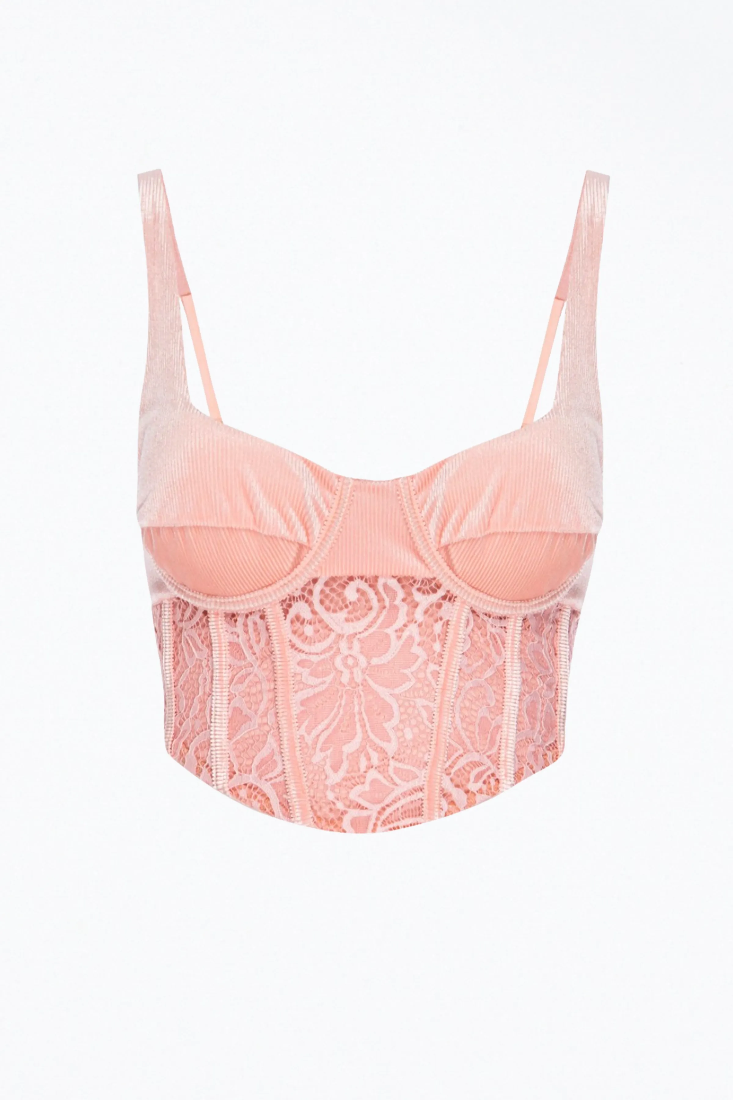 AMA RIBBED VELVET CORSET TOP
