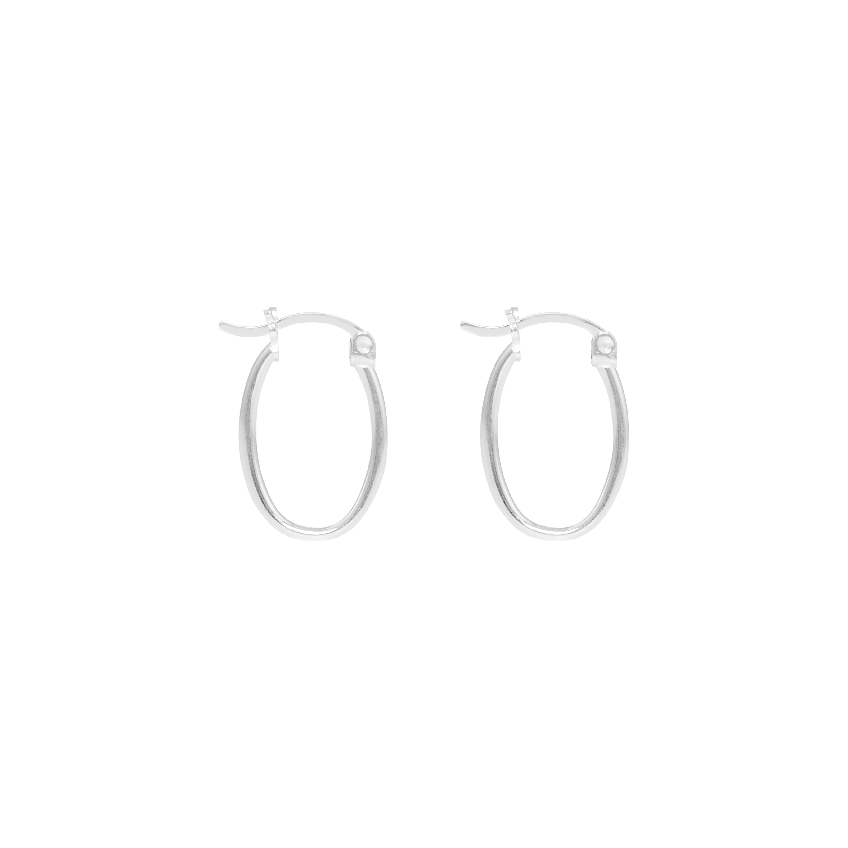 Amber Hoop Earrings - Silver