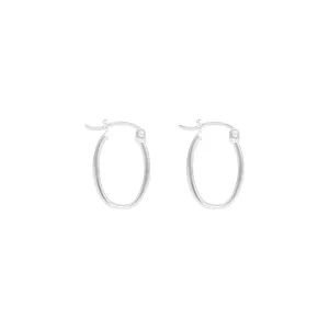 Amber Hoop Earrings - Silver