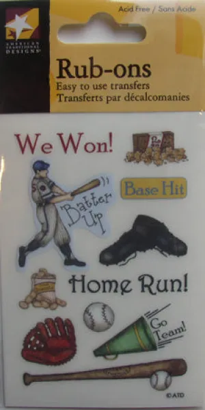 American Traditional Designs Rub-ons - Baseball