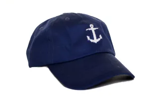 ANCHOR NEEDLEPOINT HAT NAVY