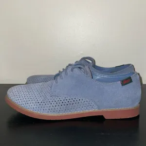 Anthropologie G.H.Bass &amp; Co Ellis Light Blue Perforated Suede Oxford Loafer US 9