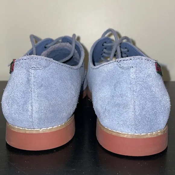 Anthropologie G.H.Bass &amp; Co Ellis Light Blue Perforated Suede Oxford Loafer US 9