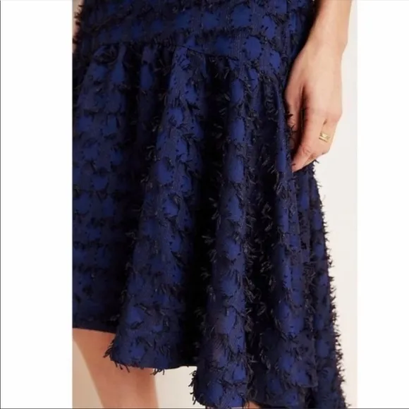 Anthropologie Maeve Blue Black Miranda Midi Skirt
