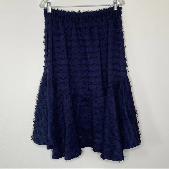 Anthropologie Maeve Blue Black Miranda Midi Skirt