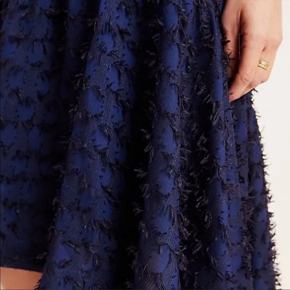 Anthropologie Maeve Blue Black Miranda Midi Skirt