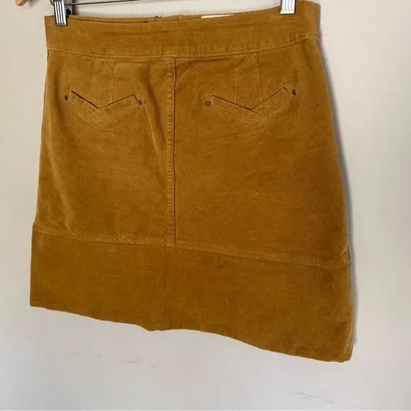 Anthropologie | Maeve Corduroy Mini Skirt Golden Yellow | 4