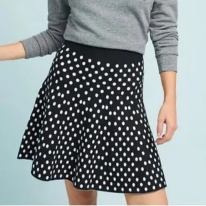 Anthropologie Maeve Polka Dot Knit Knit Skirt XS