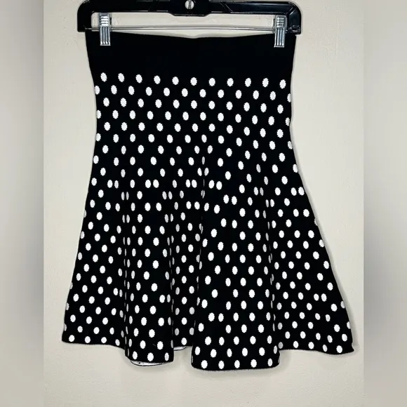 Anthropologie Maeve Polka Dot Knit Knit Skirt XS
