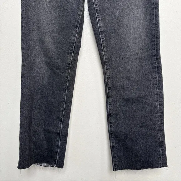 Anthropologie Womens 27 AG The Alexxis Cropped Straight Jeans Grey Wash Raw Hem